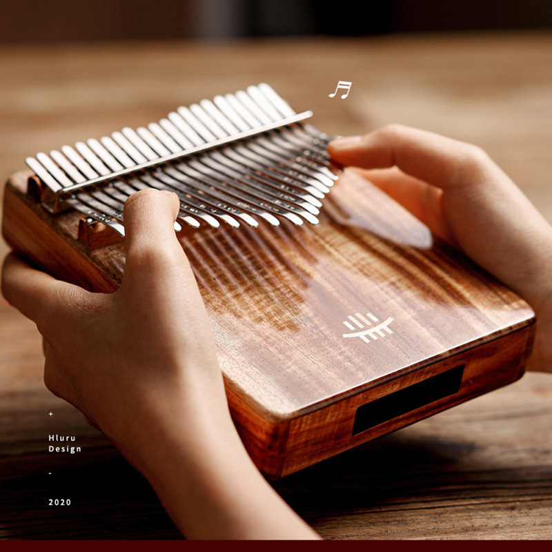 Musical Instrument For Beginners - Hluru Kalimba 17 tasti con foro