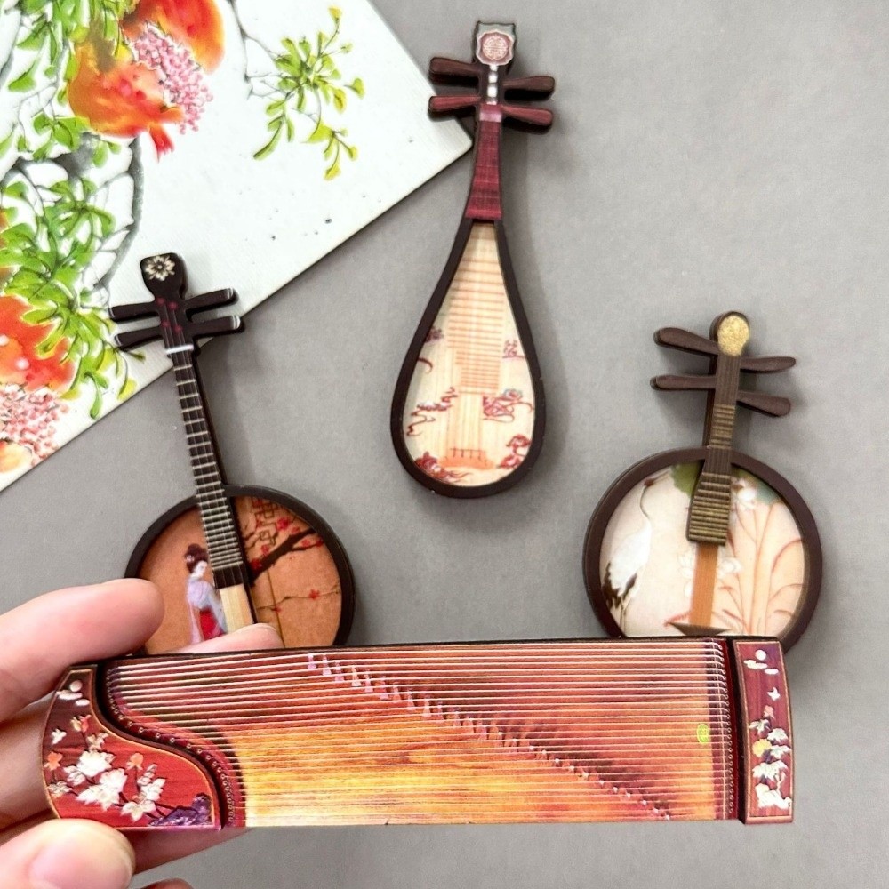 Musical Instrument Ancient - Set di 4 Magneti per Frigorifero